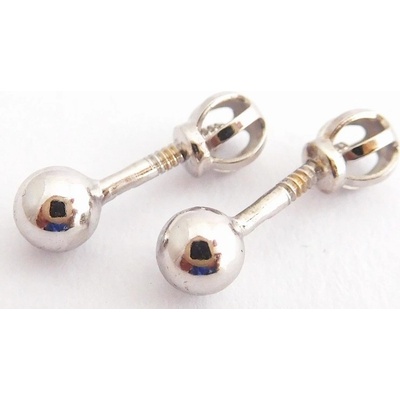 Klenoty Budín zlaté pecičky z bílého zlata zapínání na šroubek 3580031