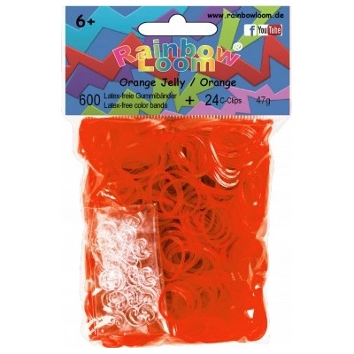 RAINBOW LOOM Original gumičky 600 kusov transparentné oranžové