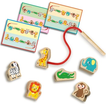 Ses Moje první navlékání dřevěných korálků zvířátek