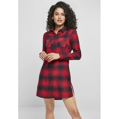 Urban Classics dámske šaty Ladies Check Shirt Dress darkblue/red