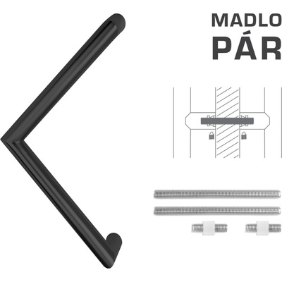 FT - MADLO kód K14 Ø 30 mm UN pár Rozteč madla: 300 mm, Dĺžka: 330 mm, Rozmer profilu madla: Ø 30 mm