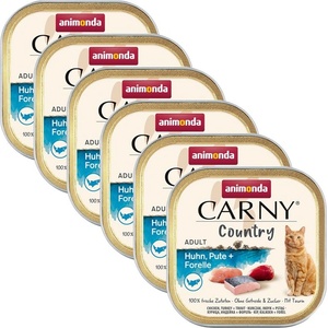 Animonda Carny Country Adult - пиле, пуйка и пъстърва 6 x 100 г