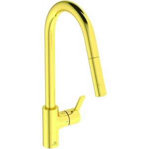 Ideal Standard Кухненски смесител с издърпващ се душ Ideal Standard Gusto 233 матово злато 2 вида струя (BD416A2)