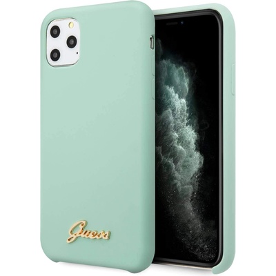 GUESS Hard Silicone Case - силиконов (TPU) калъф за iPhone 11 Pro (светлозелен)