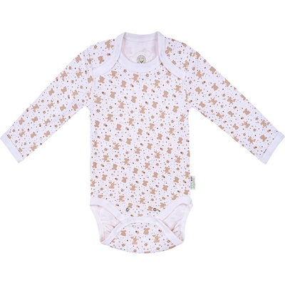 Bio Baby Боди с дълъг ръкав Bio Baby - Органичен памук, 74 cm, 6-9 месеца, екрю-бяло (97220131)