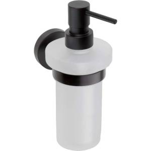 SAPHO X-Round - Дозатор за сапун с държач, матирано стъкло/черно XR101B (XR101B)