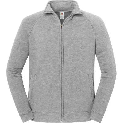 Fruit of the Loom ICONIC PREMIUM SWEAT JACKET / Суитшърт с цип от плътен памук - светлосив меланж L (162290a9903)