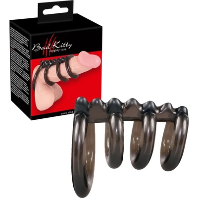 Свързани пенис пръстени, еластични - Bad Kitty Cockring (BADKIT0044)