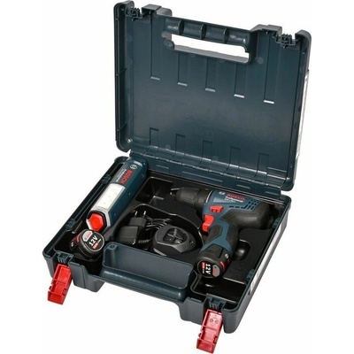 Set Bosch GSR 120-Li + GLI 12V-300, skrutkovac + svetlo, 2x2.0Ah