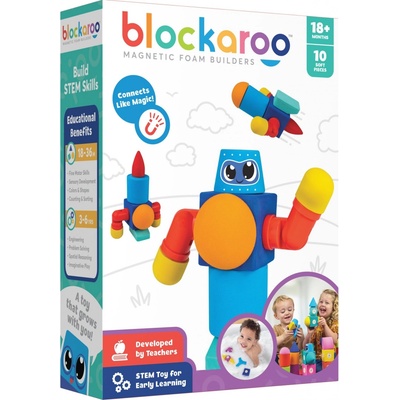 Blockaroo Měkká magnetická stavebnice Robot 10 ks