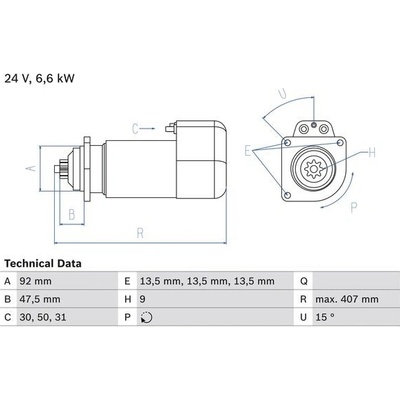 BOSCH STARTER 0 986 016 520