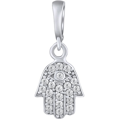SILVEGO Stříbrný přívěsek ruka Fátimy s Brilliance Zirconia PRGPNP0021PSW