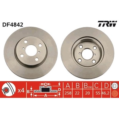 Brzdový kotúč TRW DF4842