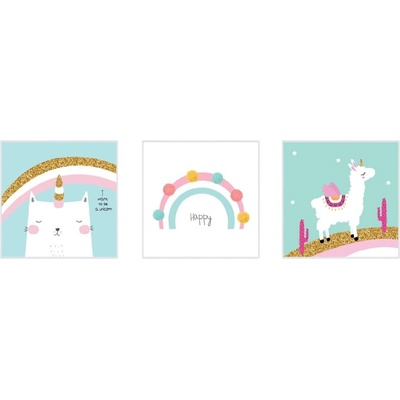 knor Детски картини в комплект 3 бр. 30x30 cm White Happy - knor (ZEST013DB3X30X30L15,18,004)