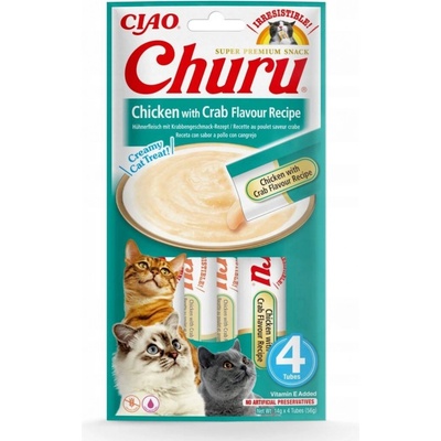 INABA Cat Churu Pyré kura s krabom 4 x 14 g