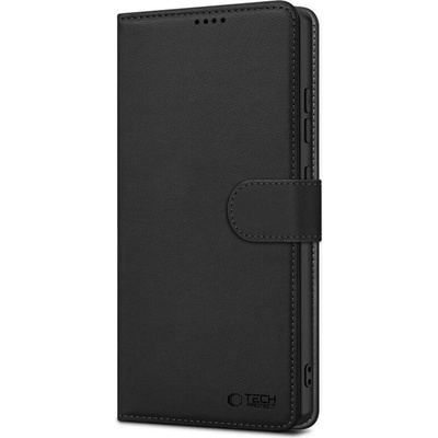 Tech-Protect Кожен Калъф с Джобове за iPhone 17e/ 16e, Tech-Protect Wallet Book Case, Черен (5906302360307)