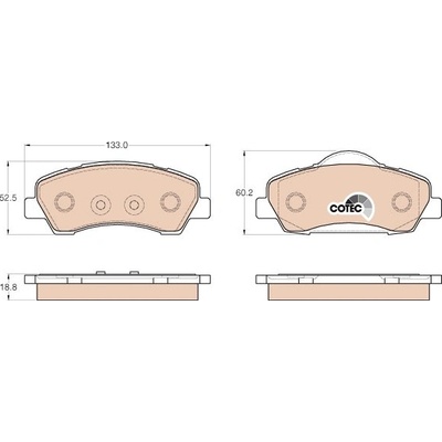 TRW Sada brzdových platničiek kotúčovej brzdy GDB1992