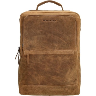 Hide & Stitches Hnědý batoh na notebook z pravé kůže "Sirius" 12 l