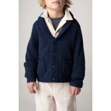 Donsje Kicher Merino Wool Cardigan 4090400 tmavomodrá