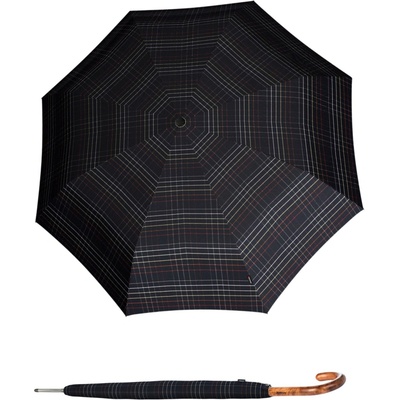 Knirps T.772 LONG automatic Check pánský holový vystřelovací deštník black