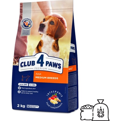 Club4Paws Premium pre dospelých psov stredných plemien 2 kg