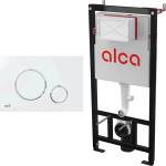 Alcadrain Комплект тоалетно казанче с вградена рамка Alca AM101/1120 и Thin M770 бутон, бяло - лъскав хром (AM101/1120+M770)
