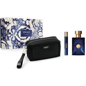 Versace Dylan Blue подаръчен комплект за мъже Размер EDT 100ML + EDT 10ML + несесер