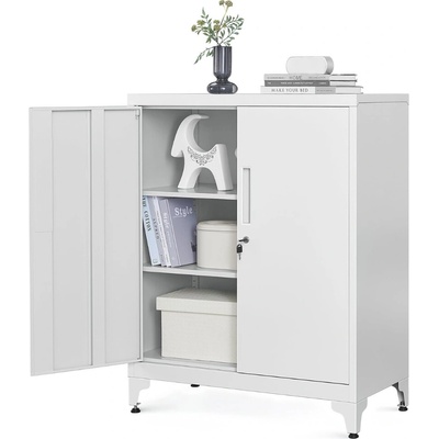 SongmicsHome Viacúčelová kovová skrinka RAVEN, 40x80x90cm, šedá OMC013G01