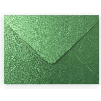 Strukturované obálky s Diamantová klopa - 82 x 113 mm (C7) - Lesní zelená
