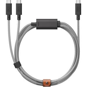 Native Union Belt Cable 2-in-1 USB-C to USB-C and USB-C Cable (140W) - Zebra (BELT-C-2C-ZEB)