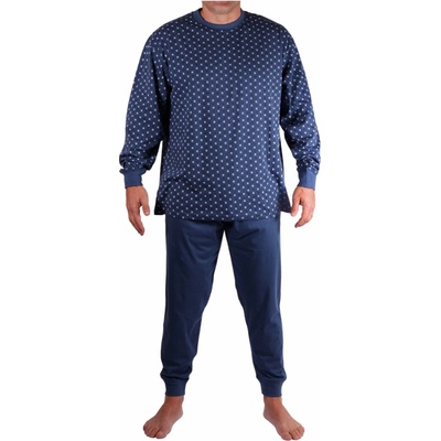 H&F Hopefine Mireček pánske pyžamo s nápletmi W-042C šedomodrá