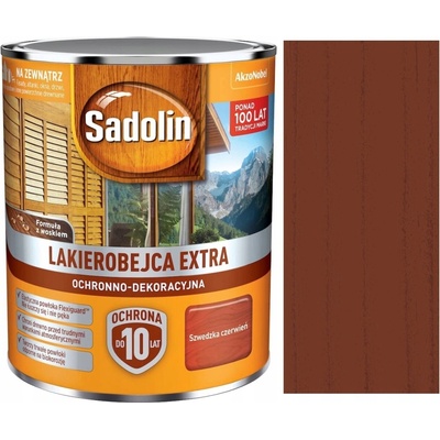 SADOLIN EXTRA 0,75L LAZUROWÝ LAK ŠVÉDSKÁ ČERVENÁ