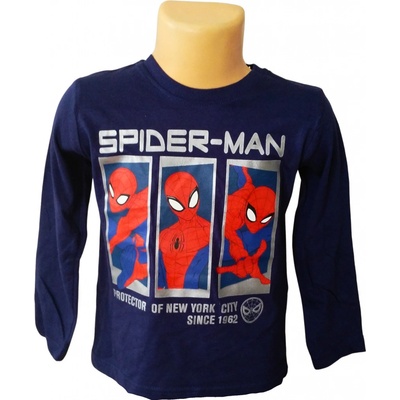 Eplusm Chlapecké tričko SPIDERMAN 3 okna dlouhý rukáv modré Modrá,