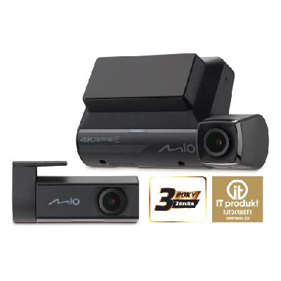 Kamera do auta Mio MiVue 955W Dual 4K GPS (s 2.5K zadní kamerou) černá