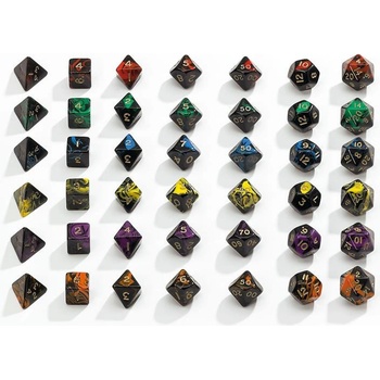 Sada 7 kostek 9mm pro RPG Oblivion green 7791