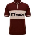 Santini Мъжка фланелка с къс ръкав за колоездене Santini Eroica Vino Wool Jersey Cycling jersey - Bordeaux - размер M (056-3918-0113)