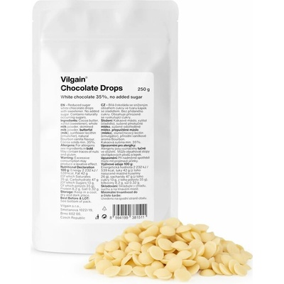Vilgain Čokoládové pecky bez přidaného cukru bílé250 g – Hledejceny.cz