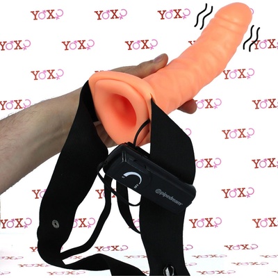 Fetish Fantasy Series Vibrační Dutý Strap On s regulátorem vibracípro muže i ženy