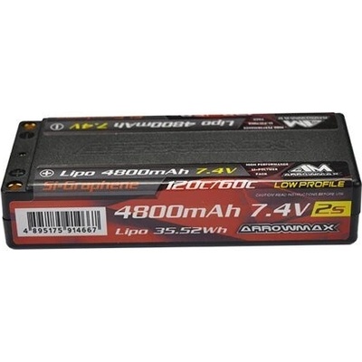 Arrowmax AM LiPo 4800 mAh Low Profile Petite 7.4 V 60C / 120C 5mm Si-Graphene AM-700720