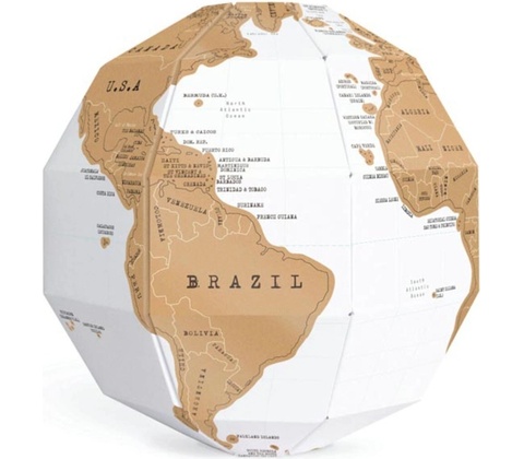 Stírací mapa glóbus