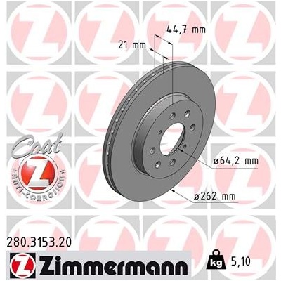 Brzdový kotúč ZIMMERMANN 280.3153.20 (280315320)