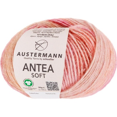 Austermann ANTEA SOFT - 70% bavlna, 18% merino vlna, 12% alpaka - Ručně pletací příze Barva: 001 - Dahlie
