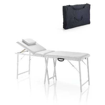 Xanitalia Přenosné lehátko HANDY WHITE vhodné pro kosmetické, masérské služby, koženka bílá