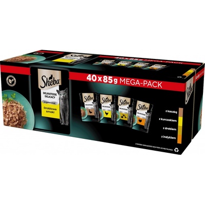 SHEBA Delicacy Drobiowe Smaki w galaretce Box 40 x 85 g