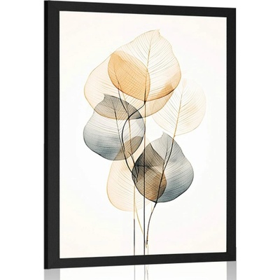 Plakát abstraktní listy No2 - 30x45 white