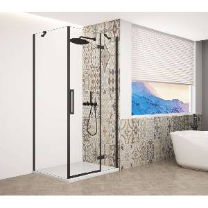 SAPHO Trinity - Душ кабина 80x80 см, дясна, прозрачно стъкло/черна GT5680-80CR-B (GT5680-80CR-B)