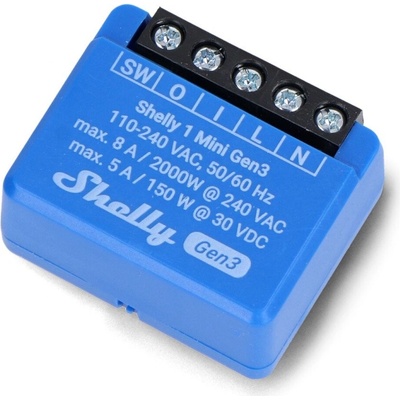 Shelly 1 Mini Gen3 spínací modul 1x 8A (WiFi, Bluetooth) SHELLY-1-Mini-Gen3 – Zboží Mobilmania
