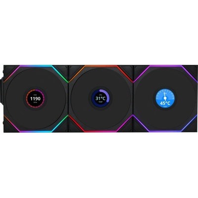 Lian Li UNI FAN TL120 LCD Wireless Black 3ks 12TLLCD1W3B