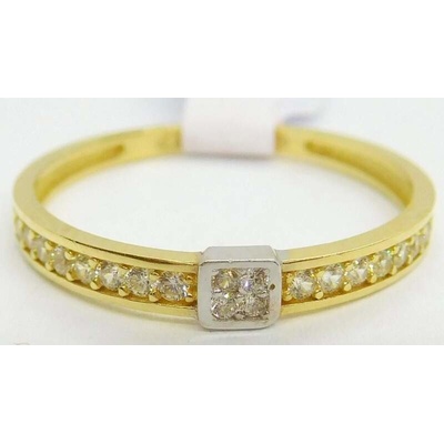 Klenoty Budín Zásnubní dámský prsten z bílého a žlutého zlata se zirkonem HK1208