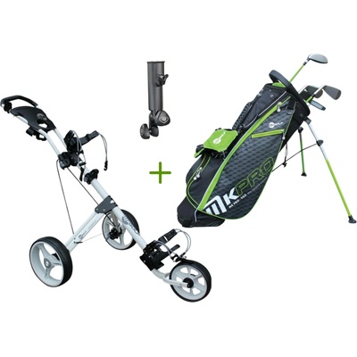 MKids Golf Pro dětský set 57" 145 cm (9-11) let + vozík + držák deštníku